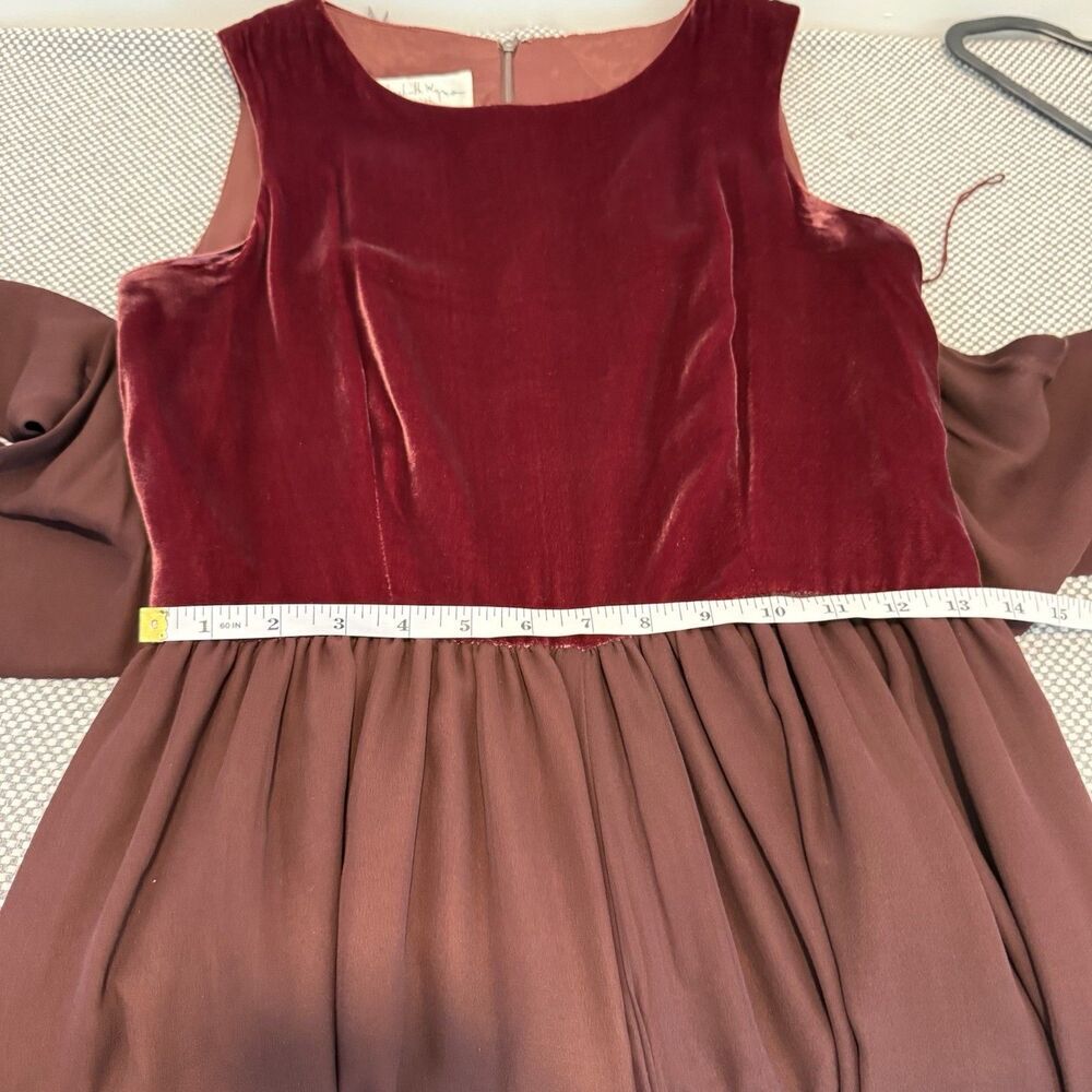 VINTAGE 80's/90's ELIZABETH WAYMAN PURPLE SILK VELVET DRESS Size 8
H - Picture 7 of 10